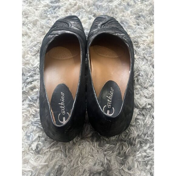 Earthies Shoes Womens 8.5 B Vanya Pewter Ballet Flat Slip On Leather Casual - Picture 3 of 8